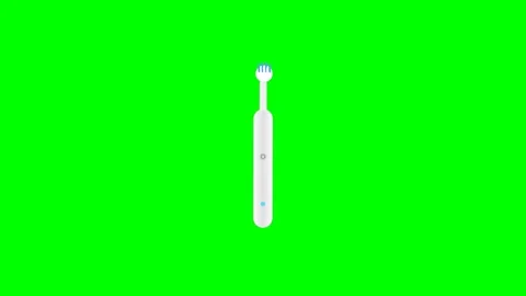 Electric Toothbrush with Vibrating Brush Head and Pulsing Timer Light on Ch.. Stock Footage 346612831