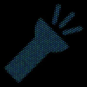 Electric Torch Light Collage Icon of Halftone Circles イラスト素材