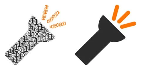 Electric Torch Light Composition of Binary Digits Stock Illustration