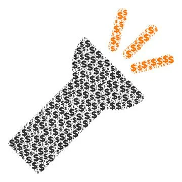 Electric Torch Light Composition of Dollar and Dots イラスト素材