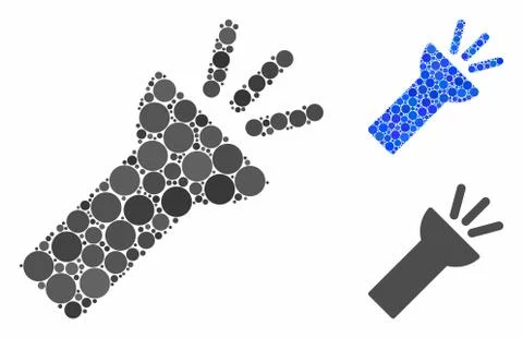Electric torch light Composition Icon of Circle Dots イラスト素材