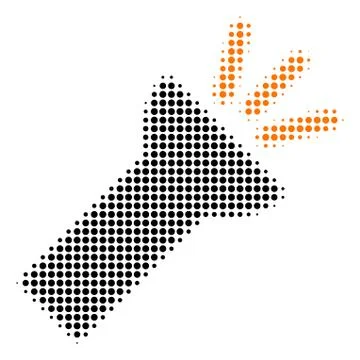 Electric Torch Light Halftone Icon イラスト素材
