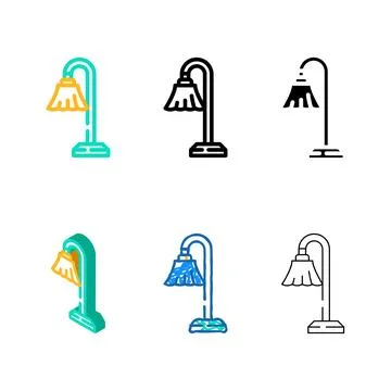 Electric torchiere set home accessory color icon vector Ilustración de archivo
