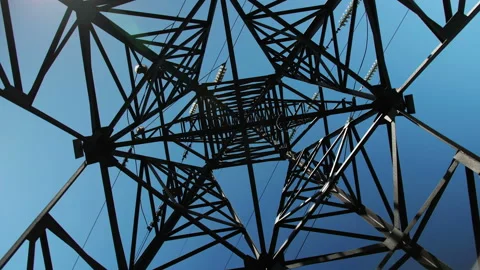 Electric tower, bottom view Stock Footage 106683700