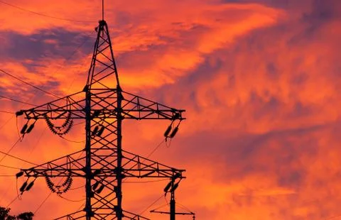 Electric tower closeup Stock Photos