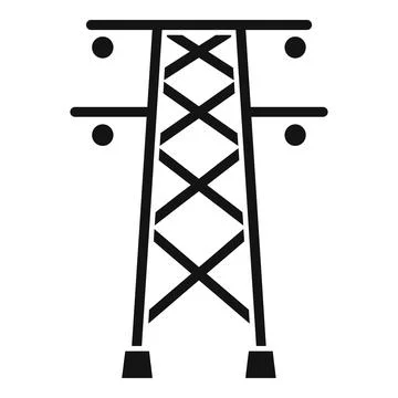 Electric tower icon simple vector. Water energy 스톡 일러스트