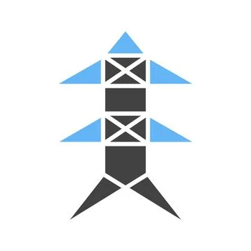 Electric Tower icon vector image. Stock Illustration