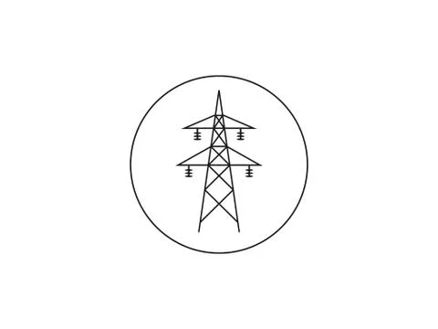 Electric tower, power icon. Vector illustration, flat design. Stock Illustration