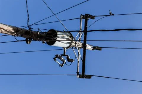 Electric tower with sky Stock Photos