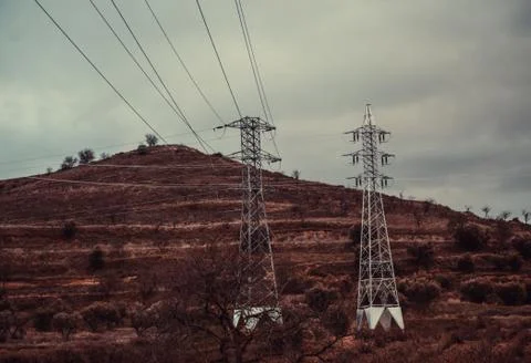Electric tower sky Stock Photos
