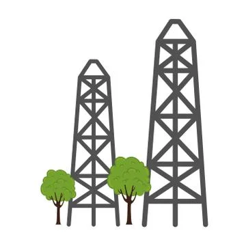 Electric towers and trees vector design Stock Illustration