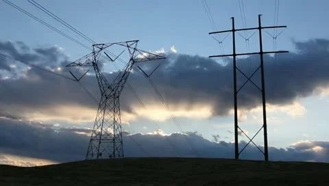 Electric towers Stock Footage 11019704
