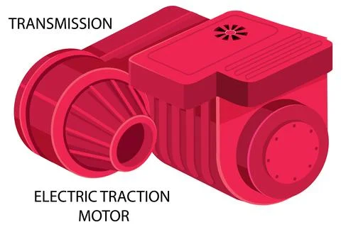 Electric Traction Motor Vector Stock Illustration