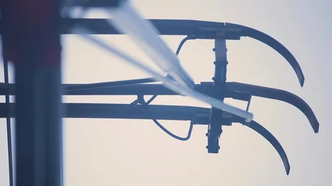 Electric train detial in motion Video stock 122533971