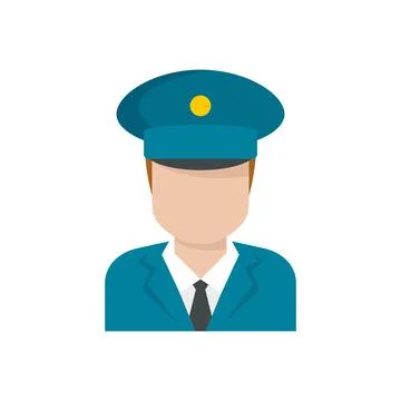 Electric train driver icon flat isolated vector Stock Illustration