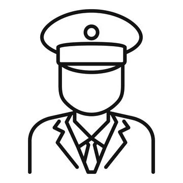 Electric train driver icon, outline style Illustrazione stock