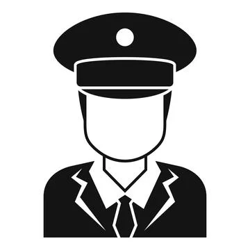 Electric train driver icon, simple style Stock Illustration