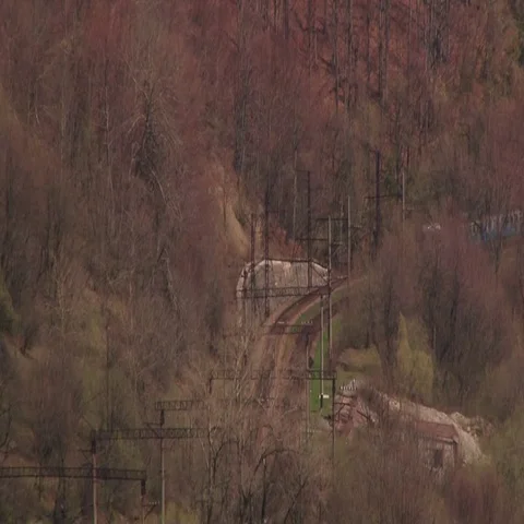 Electric train goes to Carpathians Stock Footage 69412186