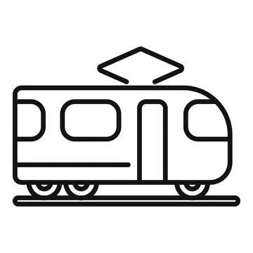 Electric train icon outline vector. Railway bus 스톡 일러스트