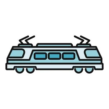 Electric train icon representing modern public transport Illustrazione stock