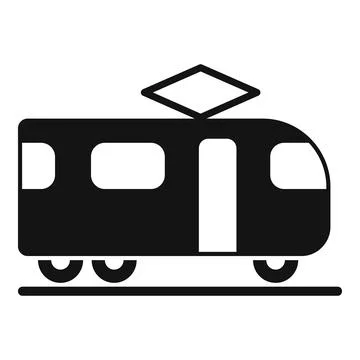 Electric train icon simple vector. Railway bus Illustrazione stock