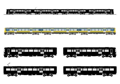 Electric train. Stock Illustration