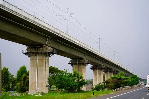 Electric train line Stock Photos