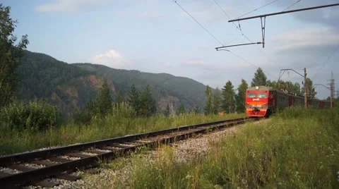 Electric train moving Stock Footage 40644734
