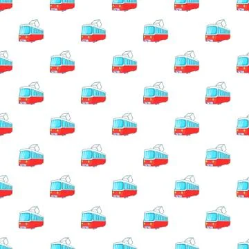 Electric train pattern, cartoon style Illustrazione stock