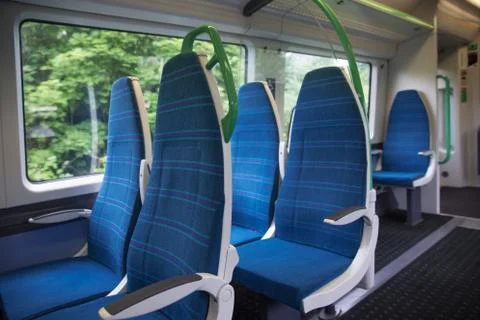 Electric train sits interior express Foto stock