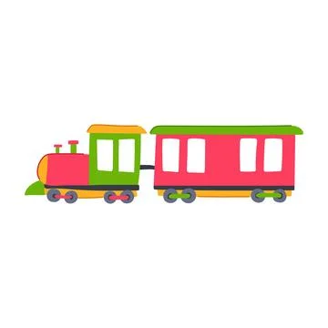 Electric train toy cartoon vector illustration Stock Illustration