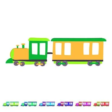 Electric train toy vector cartoon graphic Stock Illustration