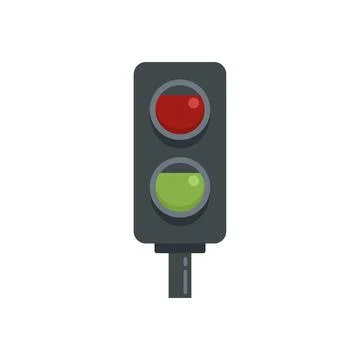 Electric train traffic light icon flat isolated vector Stock Illustration