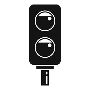 Electric train traffic light icon, simple style Stock Illustration