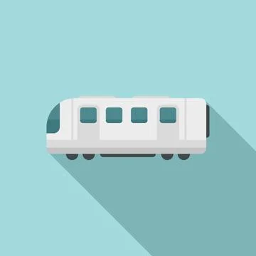 Electric train transport icon, flat style Stock Illustration