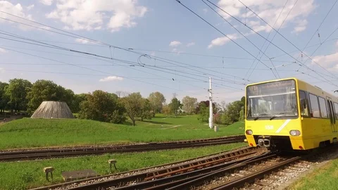 Electric Tram in Stuttgart, Germany Stock-Footage 93340926