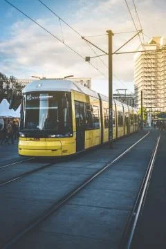 Electric tram train Stock Photos