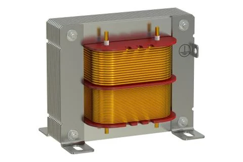 Electric transformer, 3D rendering Ilustración de archivo