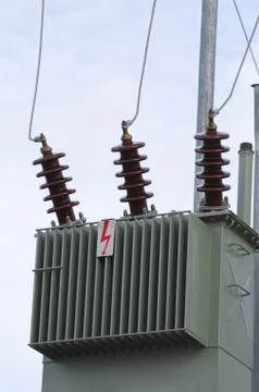 Electric Transformer Closeup Stock Photos