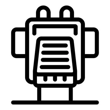 Electric transformer distributing electricity on a platform, power supply ico Stock Illustration