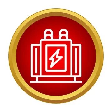 Electric transformer icon representing power supply and energy Illustrazione stock
