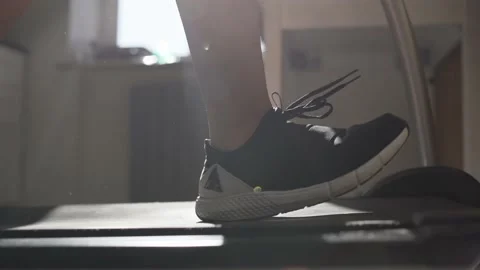 Electric Treadmill at Home Stock Footage 132072308