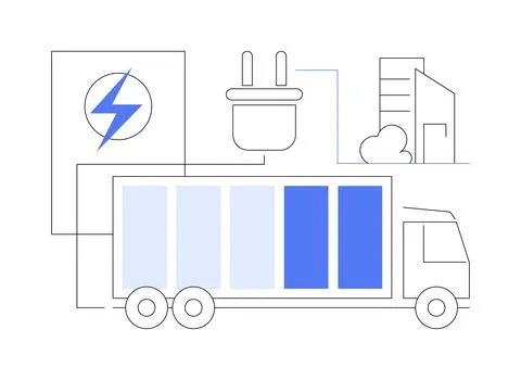 Electric trucks abstract concept vector illustration. Stock Illustration