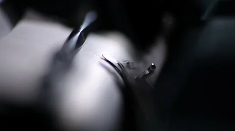 Electric typewriter close up head printing paper Stock Footage 47463267