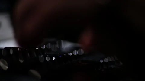 Electric typewriter hand typing Closeup focus pull  Stock Footage 47461960