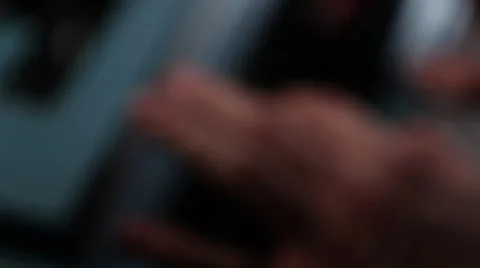 Electric typewriter hands typing jib soft focus  Stock Footage 47460802