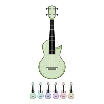 Electric ukulele cartoon vector graphic Stock Illustration
