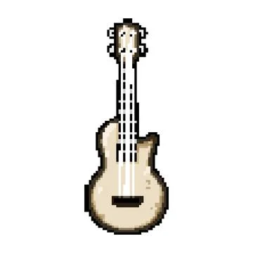 Electric ukulele pixel art vector illustration Stock Illustration
