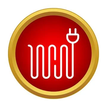 Electric underfloor heating cable system plug icon Stock Illustration