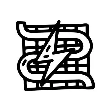 Electric underfloor heating line vector doodle simple icon Ilustración de archivo